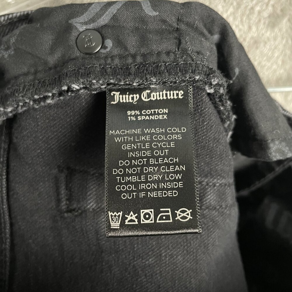 Juicy Couture Venice Straight Leg Jeans Womens 25 Black Wash Y2K Whimsygoth Dark - Picture 9 of 9